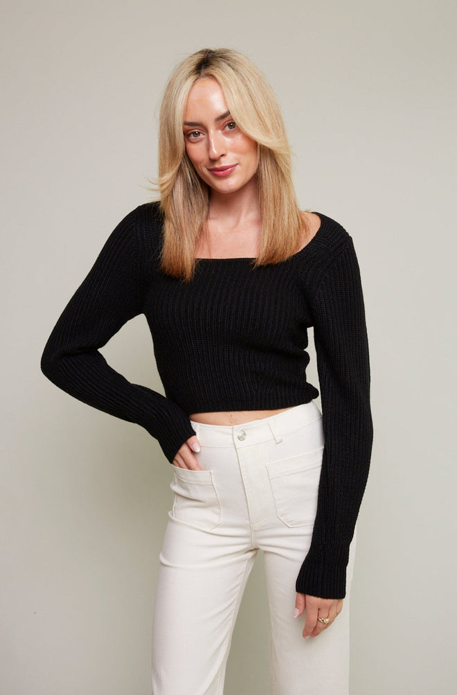 Serenity Square Neck Cropped Sweater