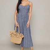 Talia Striped Linen Maxi Dress