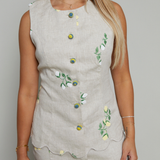 Lettie Embroidered Scalloped Vest