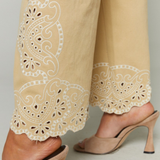 Carolina Eyelet Embroidered Ankle Cropped Pants