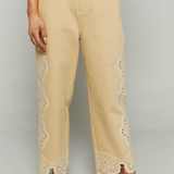 Carolina Eyelet Embroidered Ankle Cropped Pants