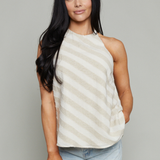 Carlene Striped Halter Tank Top