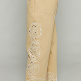 Carolina Eyelet Embroidered Ankle Cropped Pants