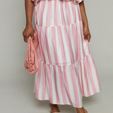 Kathryn Striped Smocked Midi Skirt