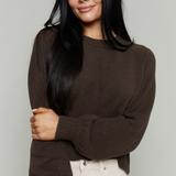 Madelyn Relaxed Knit Sweater - Dark Chocolate