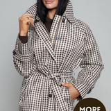 Gigi Brown Gingham Trench Jacket