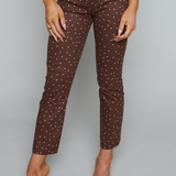 Sheryne Cropped Capri Pants - Brown Polka Dot