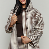 Gigi Brown Gingham Trench Jacket