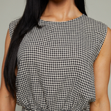 Josilyn Cropped Gingham Linen Top