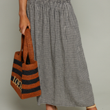 Sabel Smocked Gingham Maxi Skirt