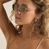 Morganne Polarized Metal Cateye Sunglasses