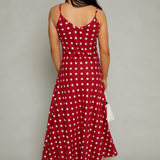 Gloria Polka Dot V-Neck Maxi Dress