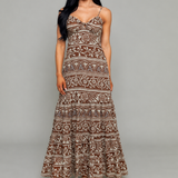 Karina Sweetheart Printed Maxi Dress