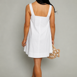 Ingrid Gathered Neckline Mini Dress - White