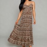 Karina Sweetheart Printed Maxi Dress