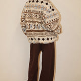 Issa Oversized Fair Isle Sherpa Pullover