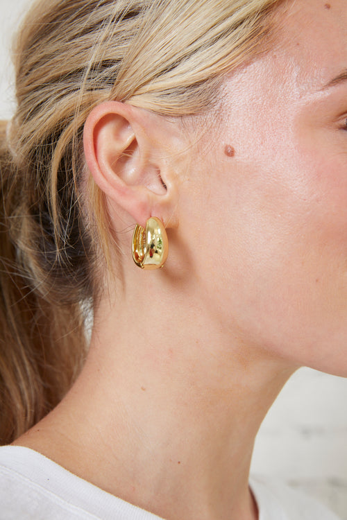 Gold Wide Mini Hoops