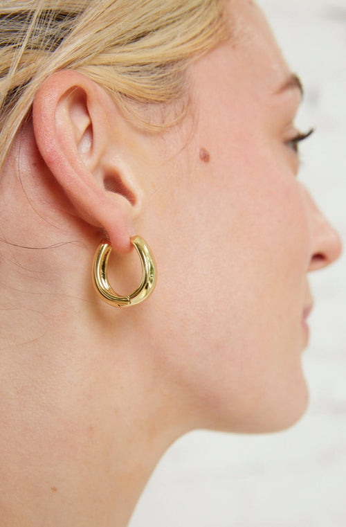 Gold Wide Mini Hoops