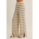 Ines Striped Wide Leg Sweater Pants
