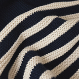 Jules Striped Cropped Sweater Jacket - Eclipse