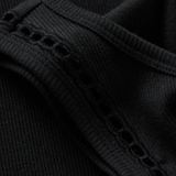 Merrit Eyelet Ribbed Tank - Black