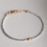 Silver Beaded Link Bracelet