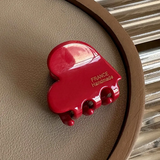 Mini Heart Claw Clip - Red