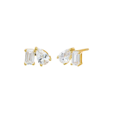 Teardrop Baguette Stud Earrings