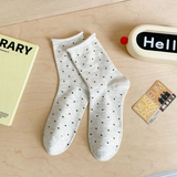 Polka Dot Tube Socks - Light Heather Grey
