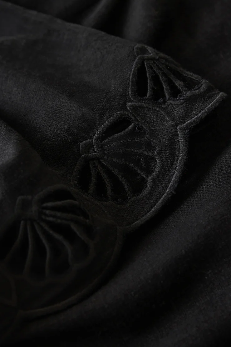 London Embroidered Linen Mini Skirt