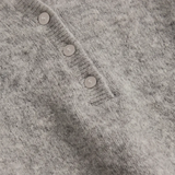 Ivana Brushed Knit Henley Sweater - Heather Grey
