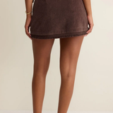 Liza Floral Terry Fringe Wrap Skirt