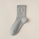 Embroidered Bow Crew Sock