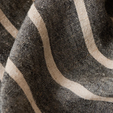 Twyla Striped Linen Button Down - Black