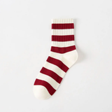 Thin Striped Cotton Crew Socks