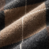 Phoebe Relaxed Argyle Cardigan - Charcoal Heather