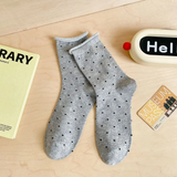 Polka Dot Tube Socks - Grey