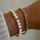 Gold Beaded Pearl Bracelet