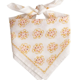 Pink Floral Scalloped Edge Bandana