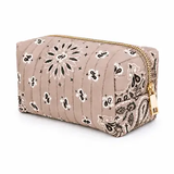 Bandana Print Zip Cosmetic Bag - Taupe