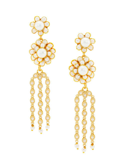 Pearl Drop Chandelier Earrings