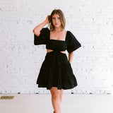 Beeba Black Cut-Out Mini Dress