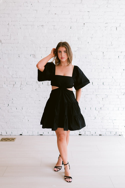 Beeba Black Cut-Out Mini Dress