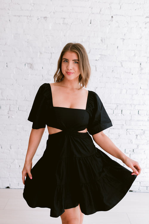 Beeba Black Cut-Out Mini Dress