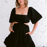 Beeba Black Cut-Out Mini Dress