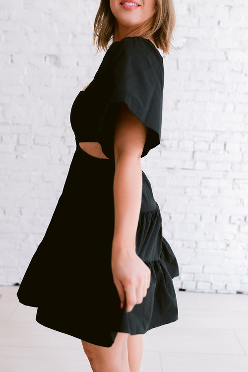 Beeba Black Cut-Out Mini Dress