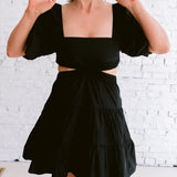 Beeba Black Cut-Out Mini Dress