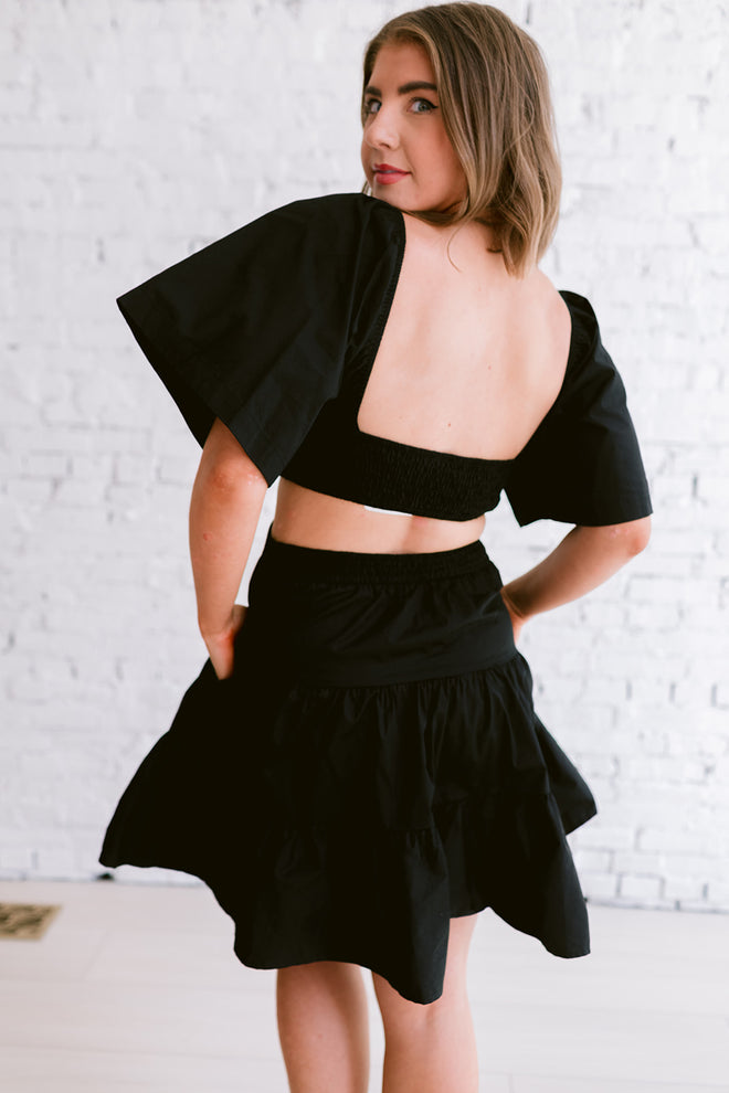 Beeba Black Cut-Out Mini Dress