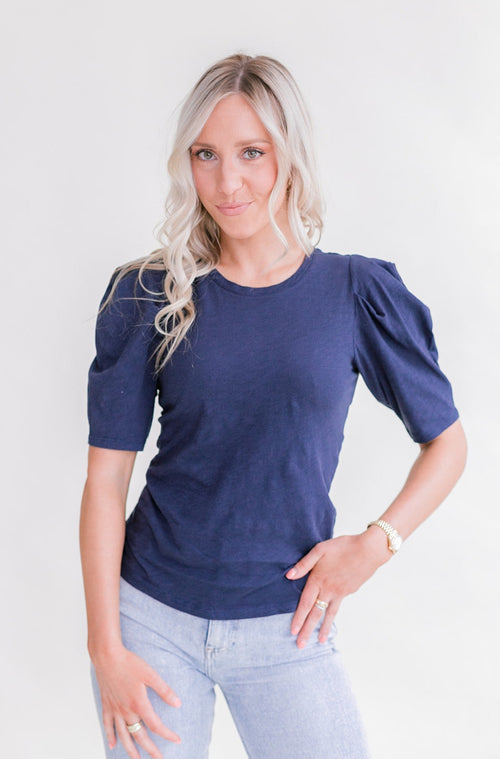 Kirsty Puff Slv Jersey Knit Top