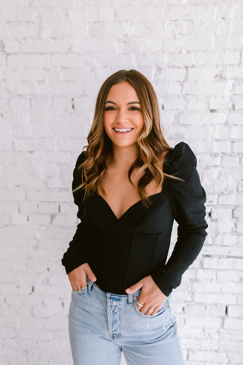Charlotte Puff Slv Corset Top